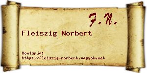 Fleiszig Norbert névjegykártya